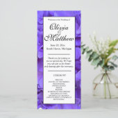 Elegantes lila Hydrangeas Hochzeitsprogramm (Stehend Vorderseite)