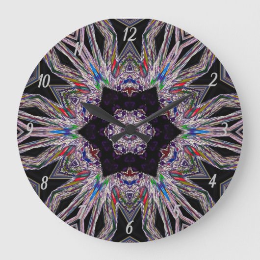 Elegantes Lila Imitat Gemstone Design Große Wanduhr (Vorderseite)