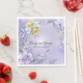 Elegantes, Lila, individualisierbares Hochzeitspap Serviette (Beispiel)