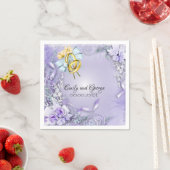 Elegantes, Lila, individualisierbares Hochzeitspap Serviette (Beispiel)