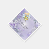 Elegantes, Lila, individualisierbares Hochzeitspap Serviette (Ecke)