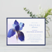 Elegantes Lila Iris Floral Brautparty Einladung (Stehend Vorderseite)