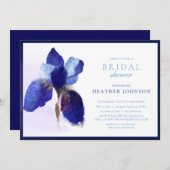 Elegantes Lila Iris Floral Brautparty Einladung (Vorne/Hinten)