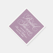 Elegantes Lila kalligrafisches Hochzeitsszenario-B Serviette (Ecke)
