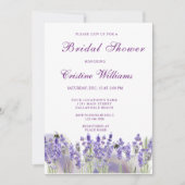 Elegantes Lila Lavander-Blume-Brautparty Einladung (Vorderseite)