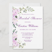 Elegantes Lila Lavander-Blume-Brautparty Einladung (Vorderseite)