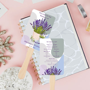 Elegantes Lila Lavendel-Hochzeitsprogramm Fächer