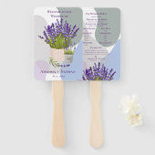 Elegantes Lila Lavendel-Hochzeitsprogramm Fächer (Vorne und Hinten)