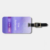 Elegantes, Lila Lavendel Kunststreifen-Gepäck Gepäckanhänger (Vorderseite horizontal)