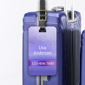 Elegantes, Lila Lavendel Kunststreifen-Gepäck Gepäckanhänger