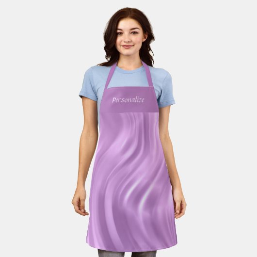 Elegantes Lila Lavendelmuster Schürze (Getragen)