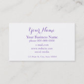 Elegantes lila Lavendelwasser Visitenkarte (Rückseite)