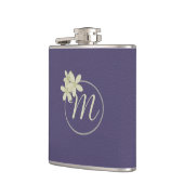 Elegantes Lila Leder Look Daisy Monogram Flachmann (Links)