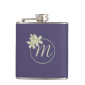 Elegantes Lila Leder Look Daisy Monogram Flachmann (Vorderseite)