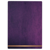 Elegantes lila Ledergold mit Monogramm Klemmbrett (Rückseite)