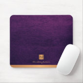 Elegantes lila Ledergold mit Monogramm Mousepad (Mit Mouse)