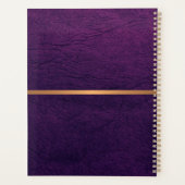 Elegantes lila Ledergold mit Monogramm Planer (Rückseite)