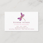 Elegantes Lila Libellenmuster Visitenkarte (Vorderseite)