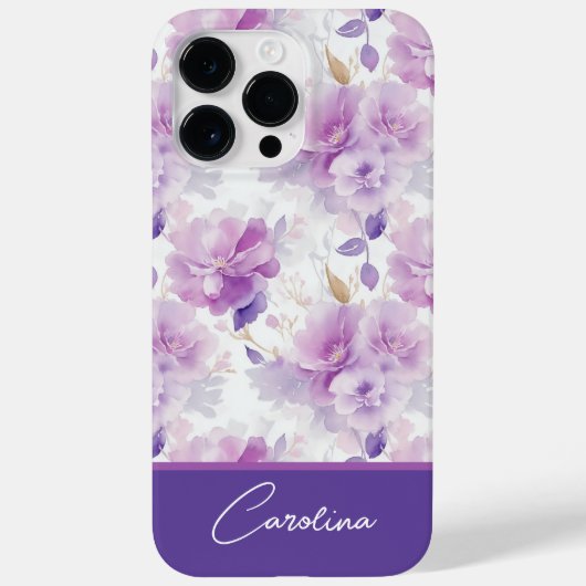 Elegantes lila lila Aquarelldesign Case-Mate iPhone Hülle (Rückseite)