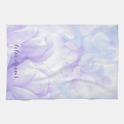 Elegantes Lila Lilac-Blume-Design Geschirrtuch (Horizontal)
