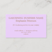 Elegantes Lila Lilac Custom Foto Garening Visitenkarte (Rückseite)