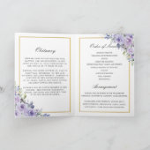 Elegantes Lila Lilac Foto Beerdigung Gedenkstätte Programm (Innenseite)