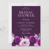 Elegantes Lila Lilac Violet Rose Brautparty Einladung (Vorderseite)