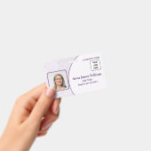 Elegantes lila Logo-Barcode-Mitarbeiter-ID Ausweis (Handheld)