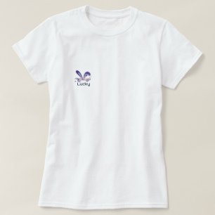 Elegantes Lila Lucky Rabbit Ears Blume Garland T-Shirt