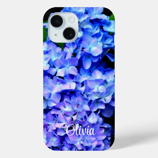 Elegantes lila Magenta Blumenhydrangea Case-Mate iPhone Hülle (Rückseite)