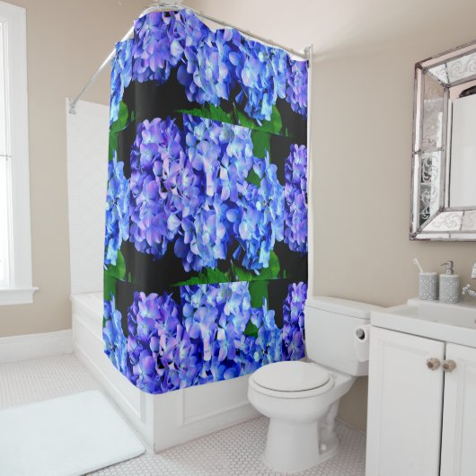 Elegantes lila Magenta Blumenhydrangea Duschvorhang (Beispiel)