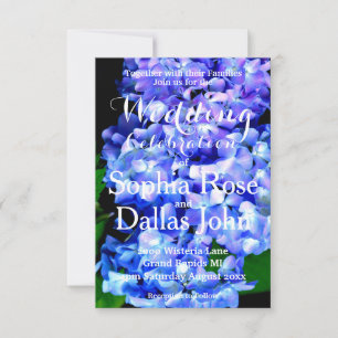 Elegantes lila Magenta Blumenhydrangea Einladung