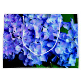 Elegantes lila Magenta Blumenhydrangea Große Geschenktüte (Vorderseite)
