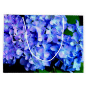 Elegantes lila Magenta Blumenhydrangea Große Geschenktüte (Rückseite)