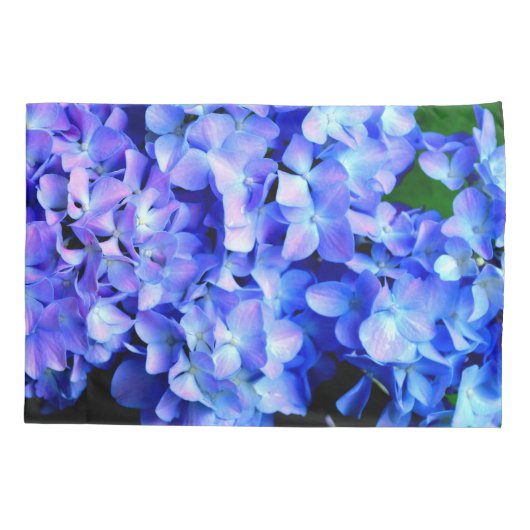 Elegantes lila Magenta Blumenhydrangea Kissenbezug (Rückseite)