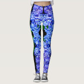 Elegantes lila Magenta Blumenhydrangea Leggings (Vorderseite)
