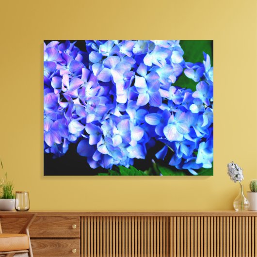 Elegantes lila Magenta Blumenhydrangea Leinwanddruck (Insitu (Wohnzimmer))