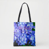 Elegantes lila Magenta Blumenhydrangea Tasche (Vorderseite)