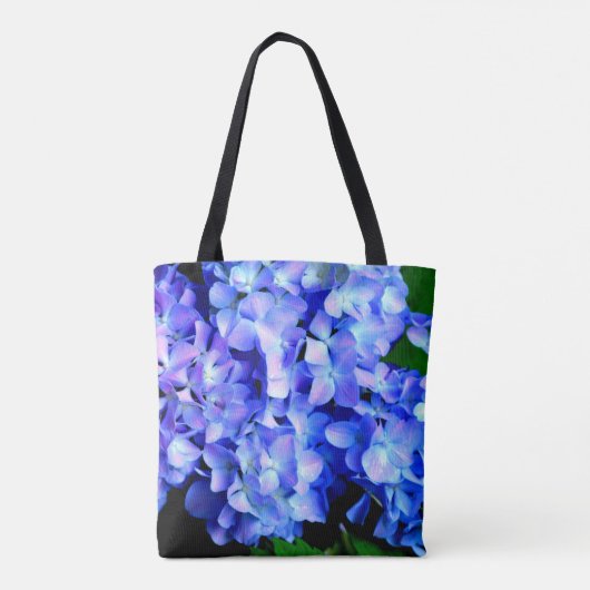 Elegantes lila Magenta Blumenhydrangea Tasche (Rückseite)