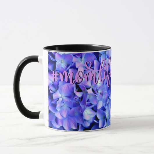 Elegantes lila Magenta Blumenhydrangea Tasse (Links)