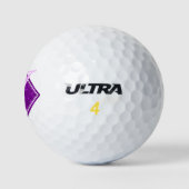 Elegantes Lila Marble Diamond Initialskript Golfball (Logo)