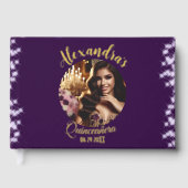 Elegantes Lila Märchenprinzessinnen-Foto Spanisch Gästebuch (Vorderseite)