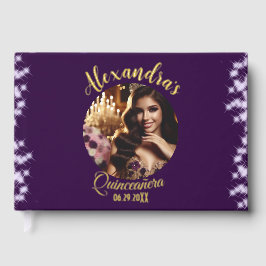 Elegantes Lila Märchenprinzessinnen-Foto Spanisch Gästebuch