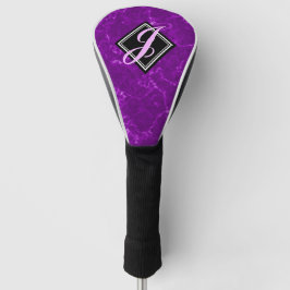 Elegantes Lila Marmormonogramm Golf Headcover