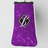 Elegantes Lila Marmormonogramm Golf Headcover (Rotieren 90)
