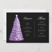 Elegantes Lila Menü des Programms zur Einladung vo (Rückseite)