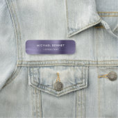 Elegantes Lila metallisches Berufliches Geschäft Namensschild (Beispiel)