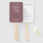 Elegantes Lila Minimalistisches Hochzeitsprogramm Fächer (Vorne und Hinten)
