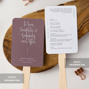 Elegantes Lila Minimalistisches Hochzeitsprogramm Fächer