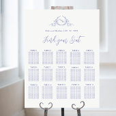 Elegantes Lila Mongram Seating Chart Sign Poster